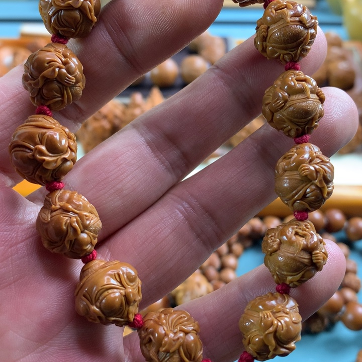 橄榄核手串/手链-*橄榄核雕，小籽财神