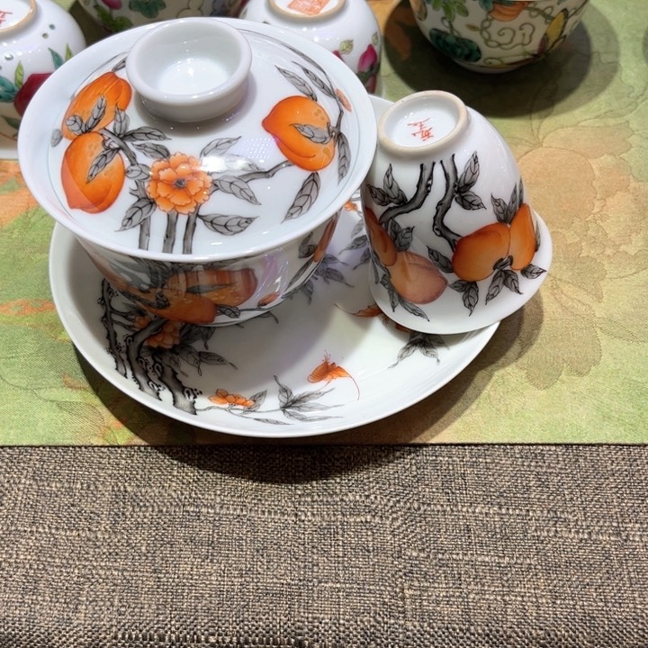纯手绘精品盖碗杯