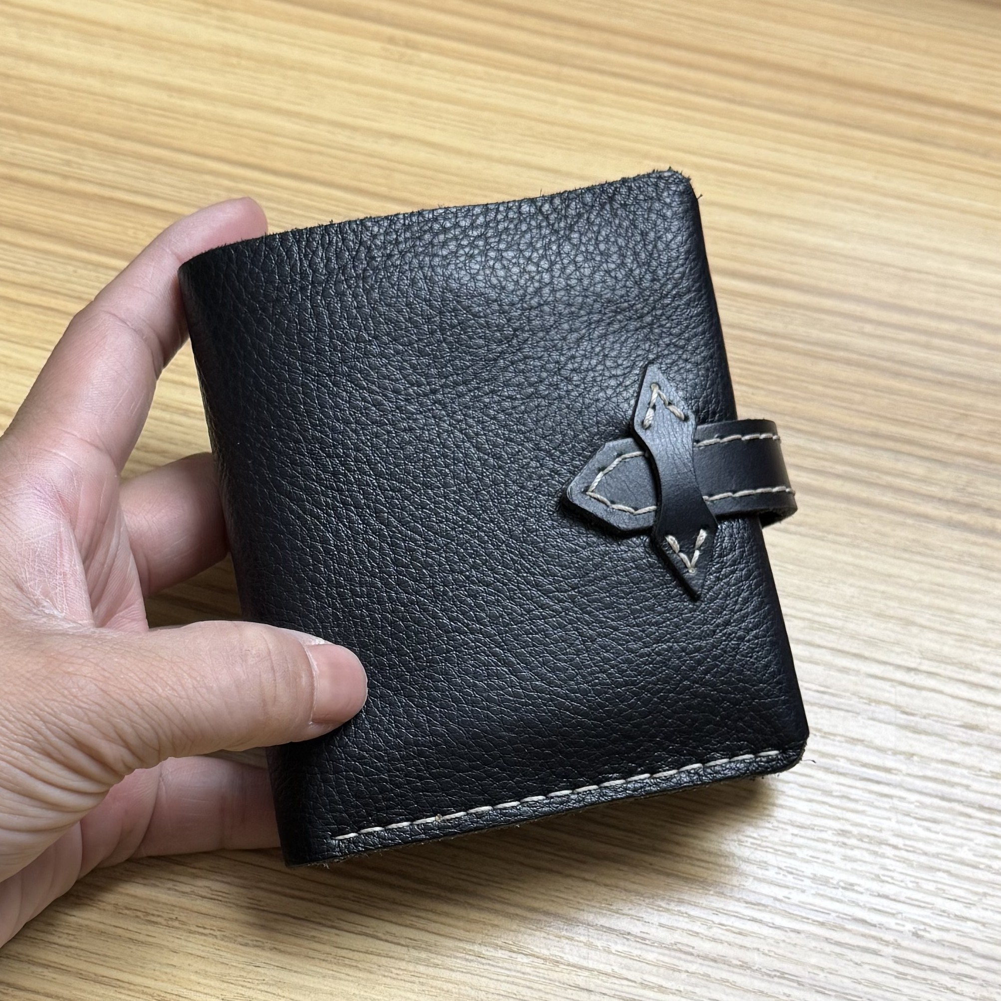 复古真皮竖款钱包头层牛皮简约男女通用