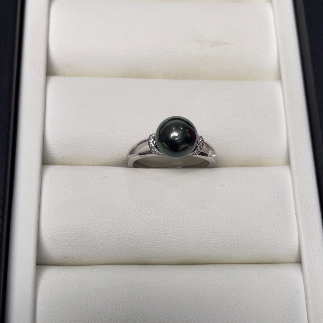 海水珍珠戒圈银S925镶嵌