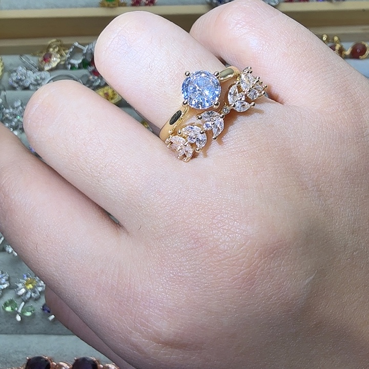 烟晶戒指银S925镶嵌