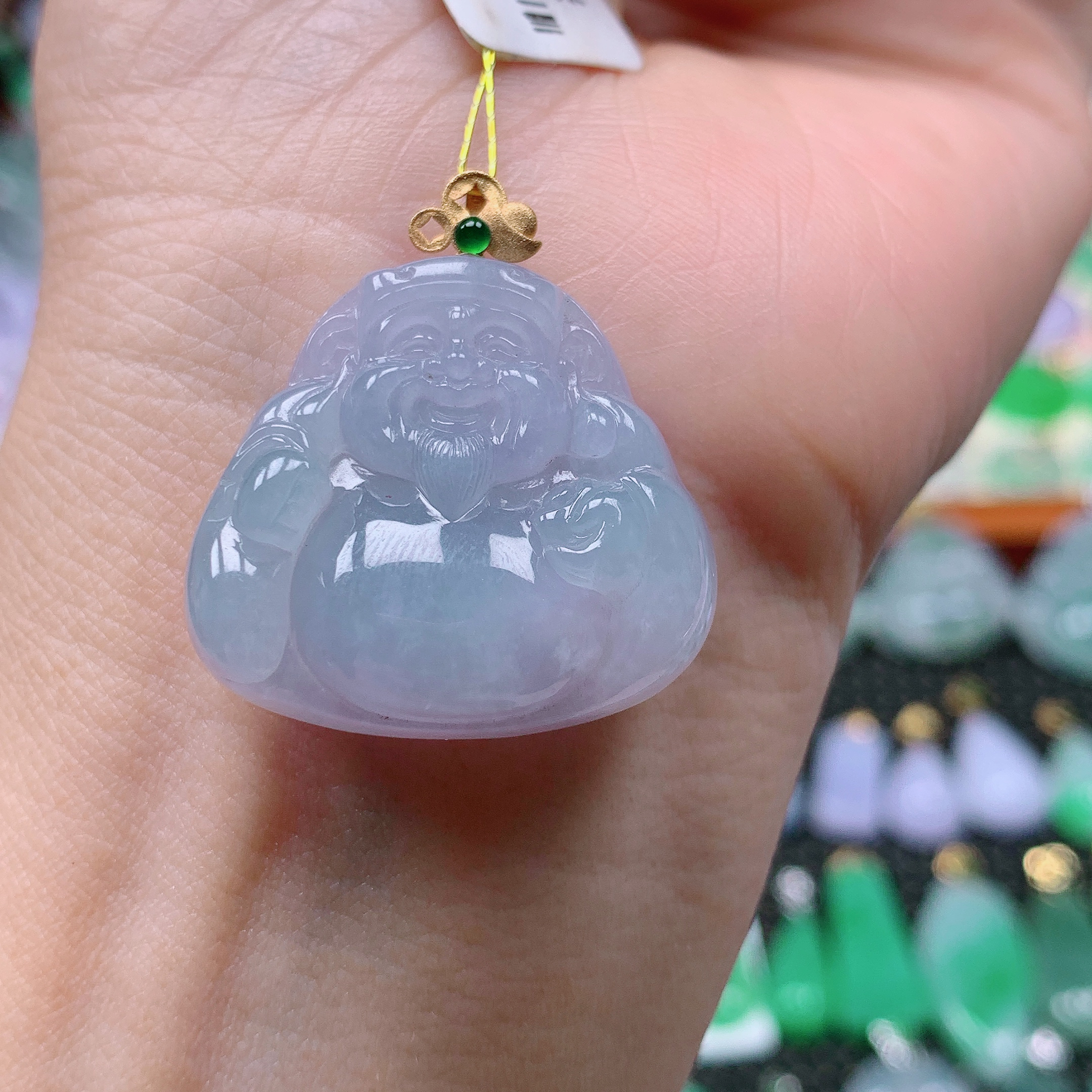 缅甸天然A货翡翠，紫罗兰财神，编号13/1110尺寸25.3-27.9-7,5