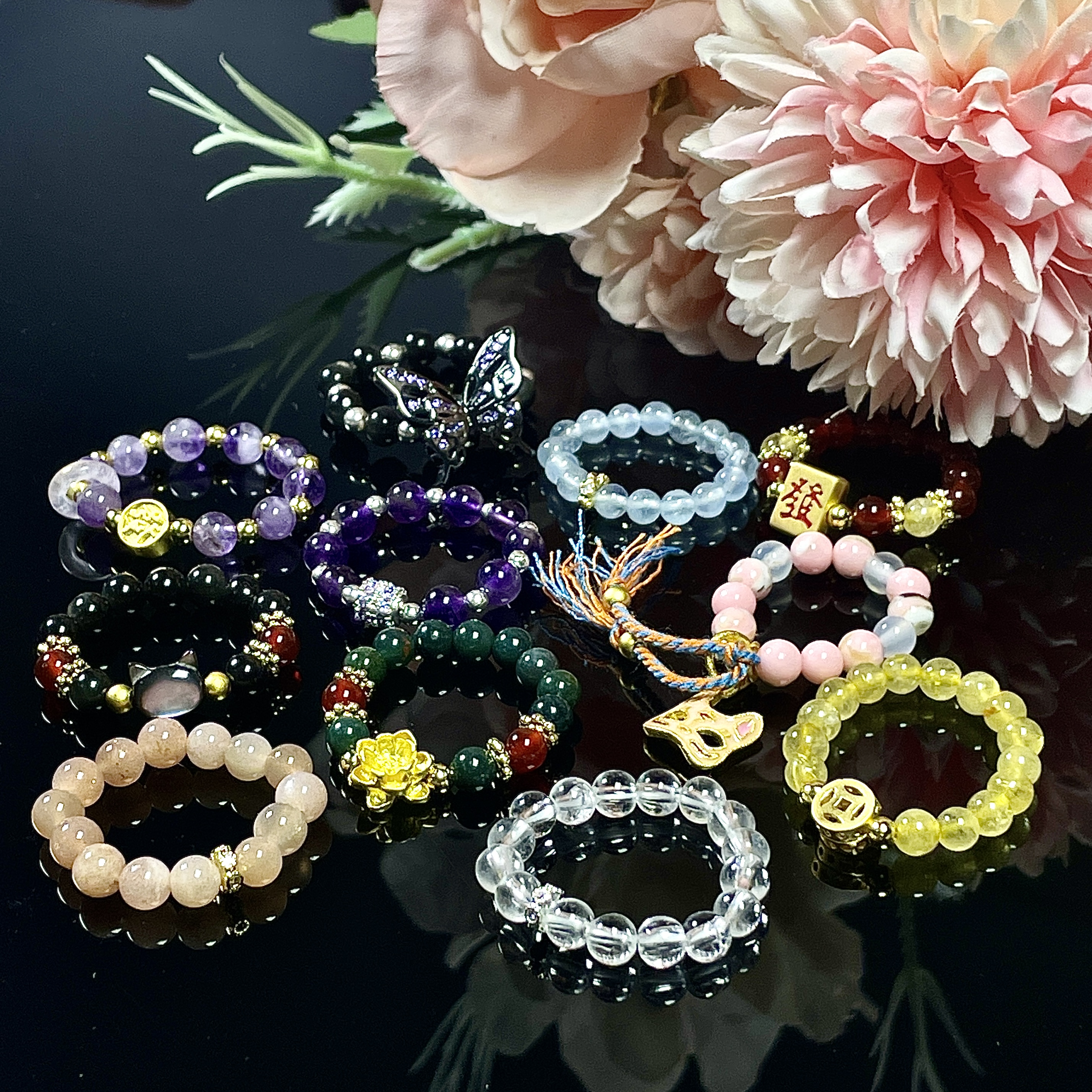 随机天然戒指指环