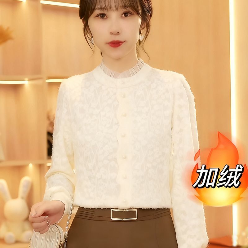 衬衫女2025秋冬新款时尚洋气显瘦减龄打底衫气质百搭设计感上衣