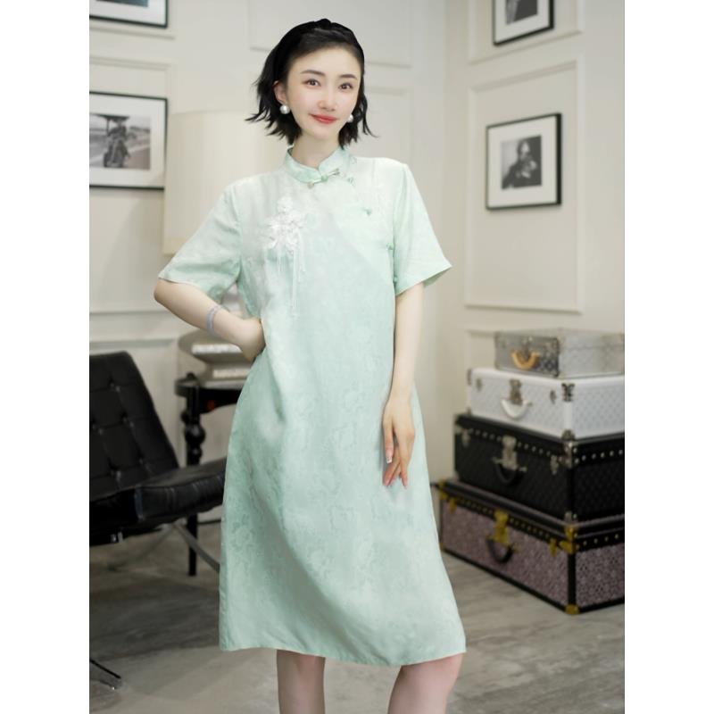 Betty Bairn【春风渡 · 花萝】高定系列桑蚕丝提花裙子25B-BW10266