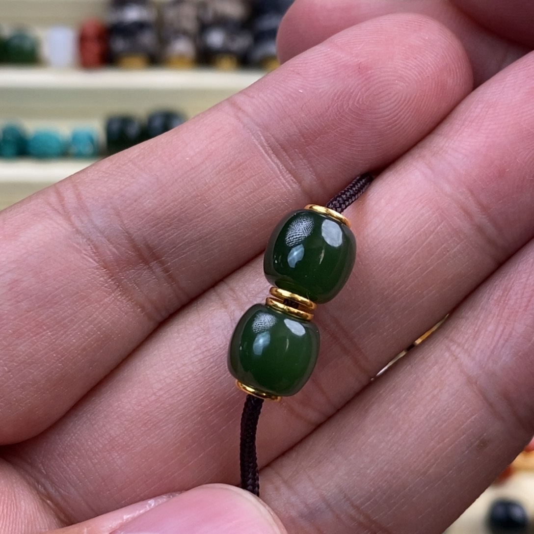 和田玉颈饰18K金镶嵌j***n