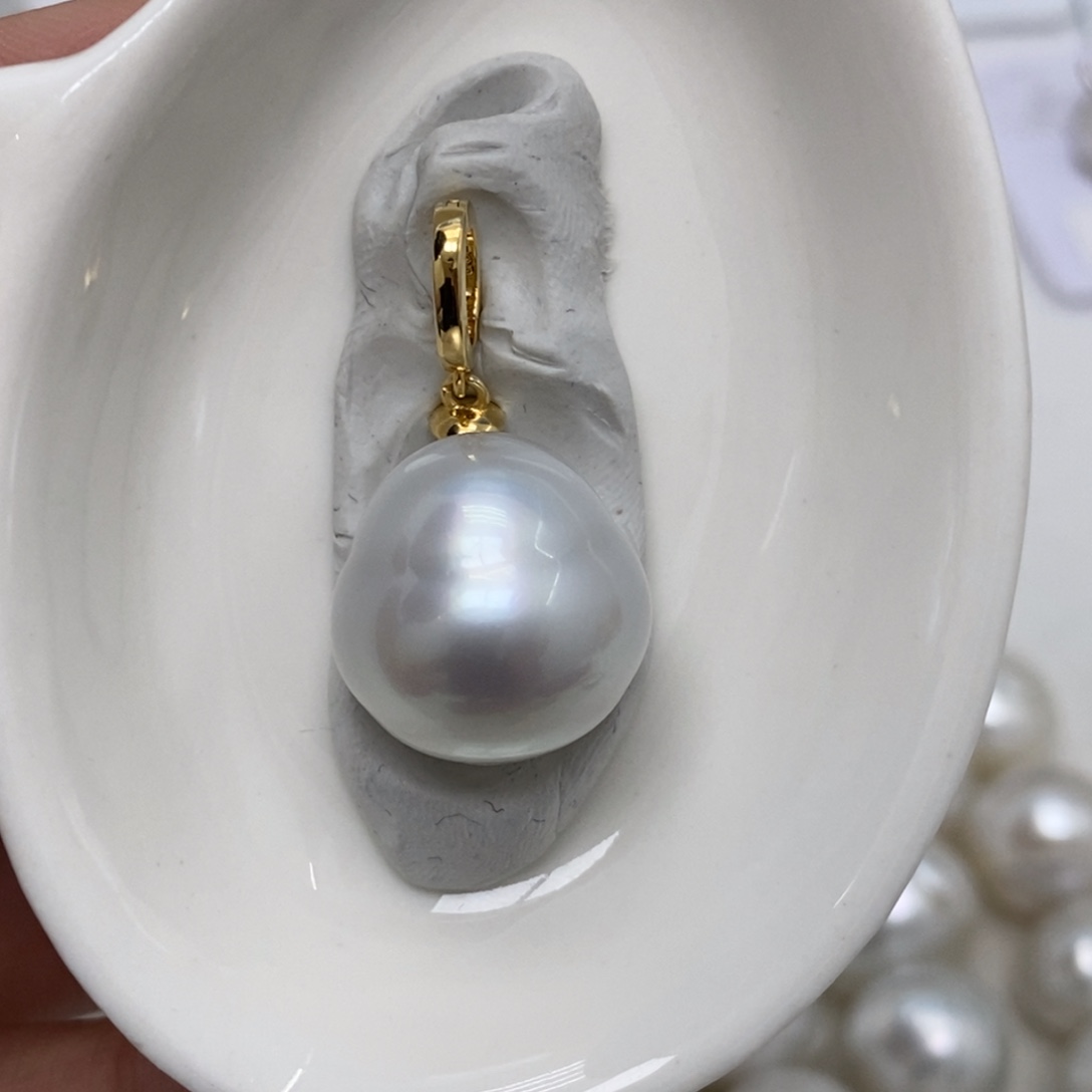 海水珍珠裸珠15.9，银蓝