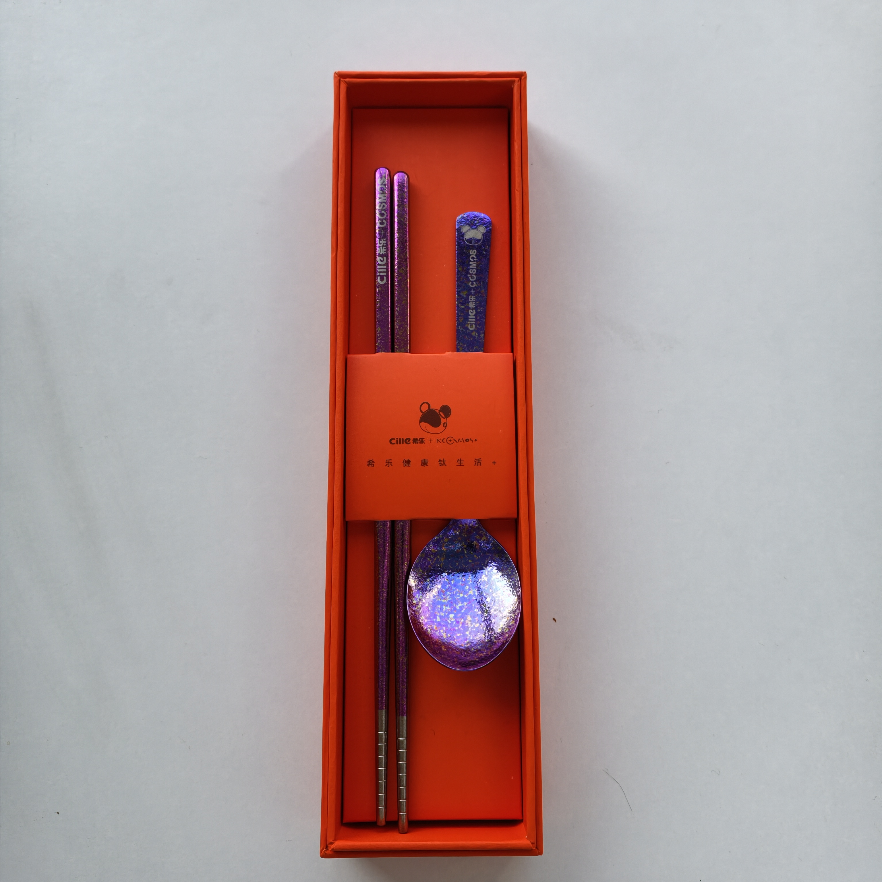 希乐纯钛筷子简约餐具抑菌多色轻奢防霉筷子勺子礼盒