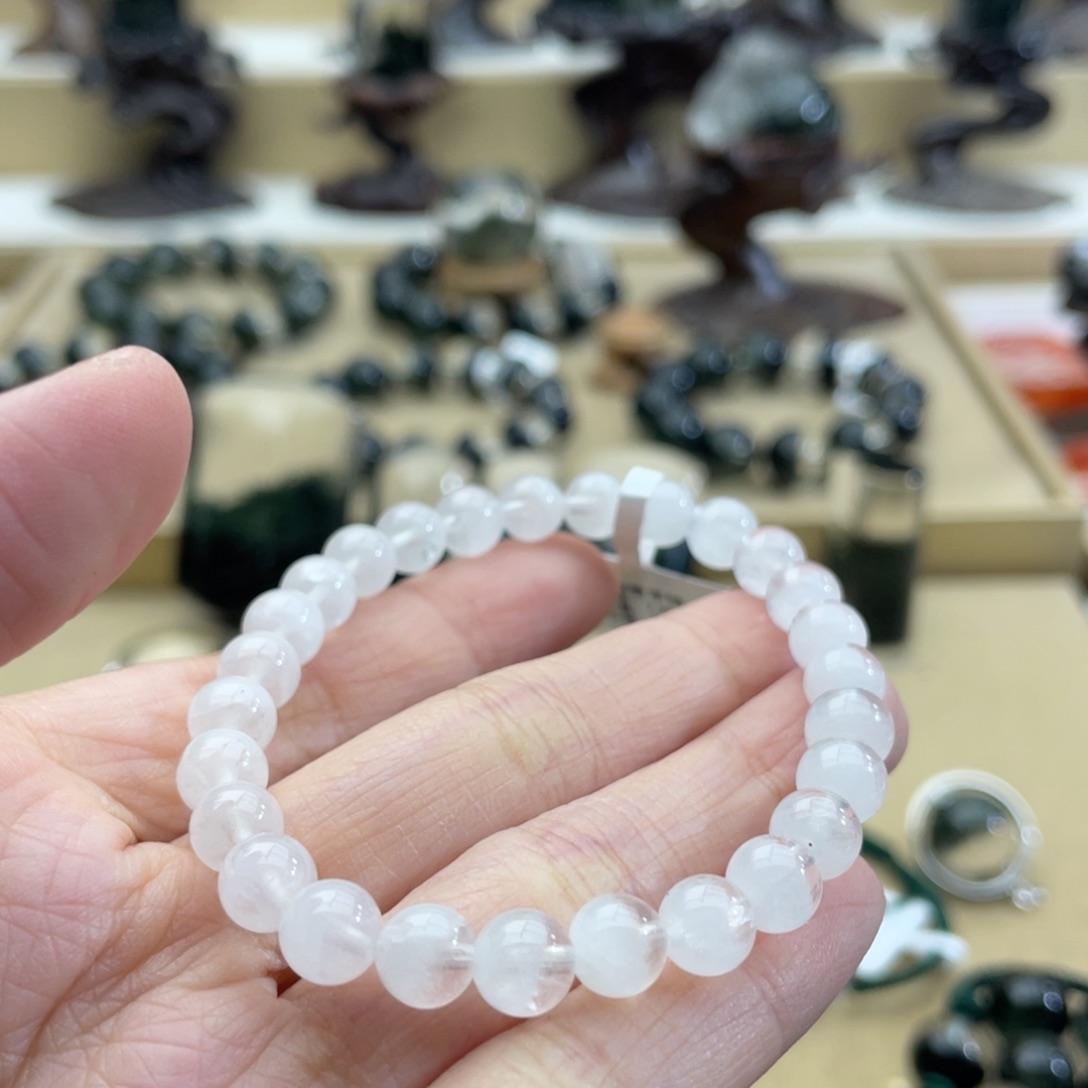 水晶手链未镶嵌白幽灵手串