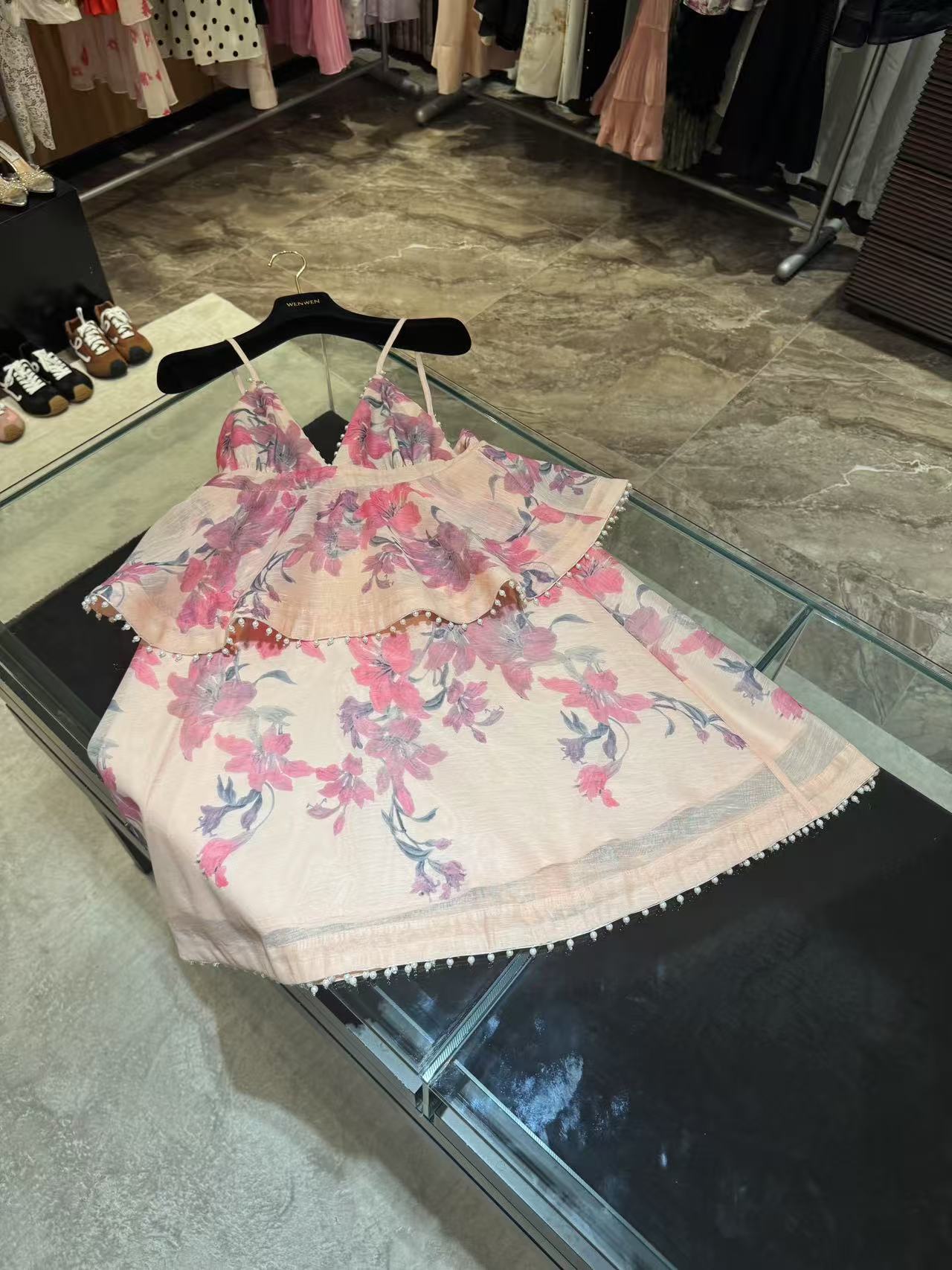 WW2025新款女士夏季时尚水墨印花连衣裙W201192