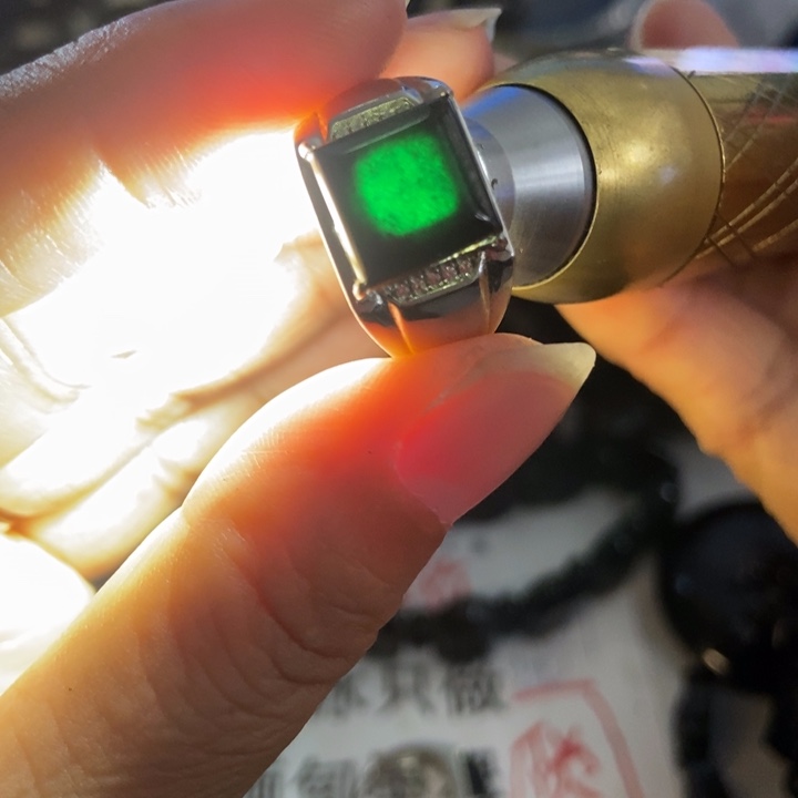 翡翠银S925镶嵌戒指墨翠