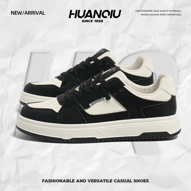 环球黑白熊猫板鞋子男款秋冬新款干净痞帅男鞋增高防滑休闲运动鞋
