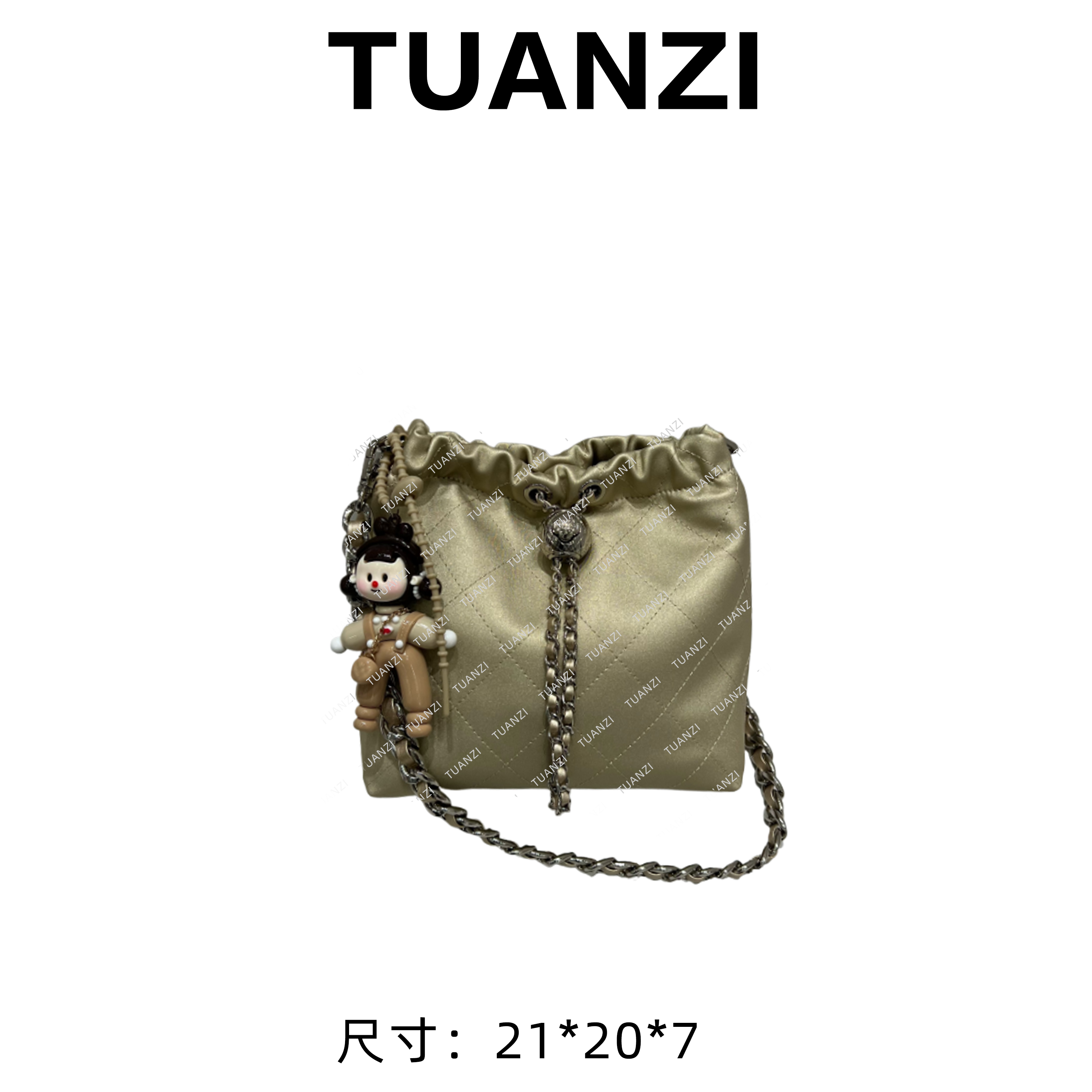 【高端玩家】  春夏新款女士轻奢时尚腋下女包 ZT-D7168-科技香槟色