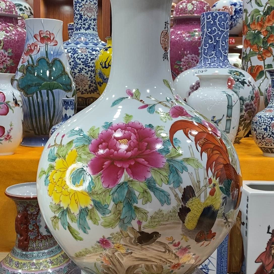 摆件白****宝景德镇陶瓷赏瓶