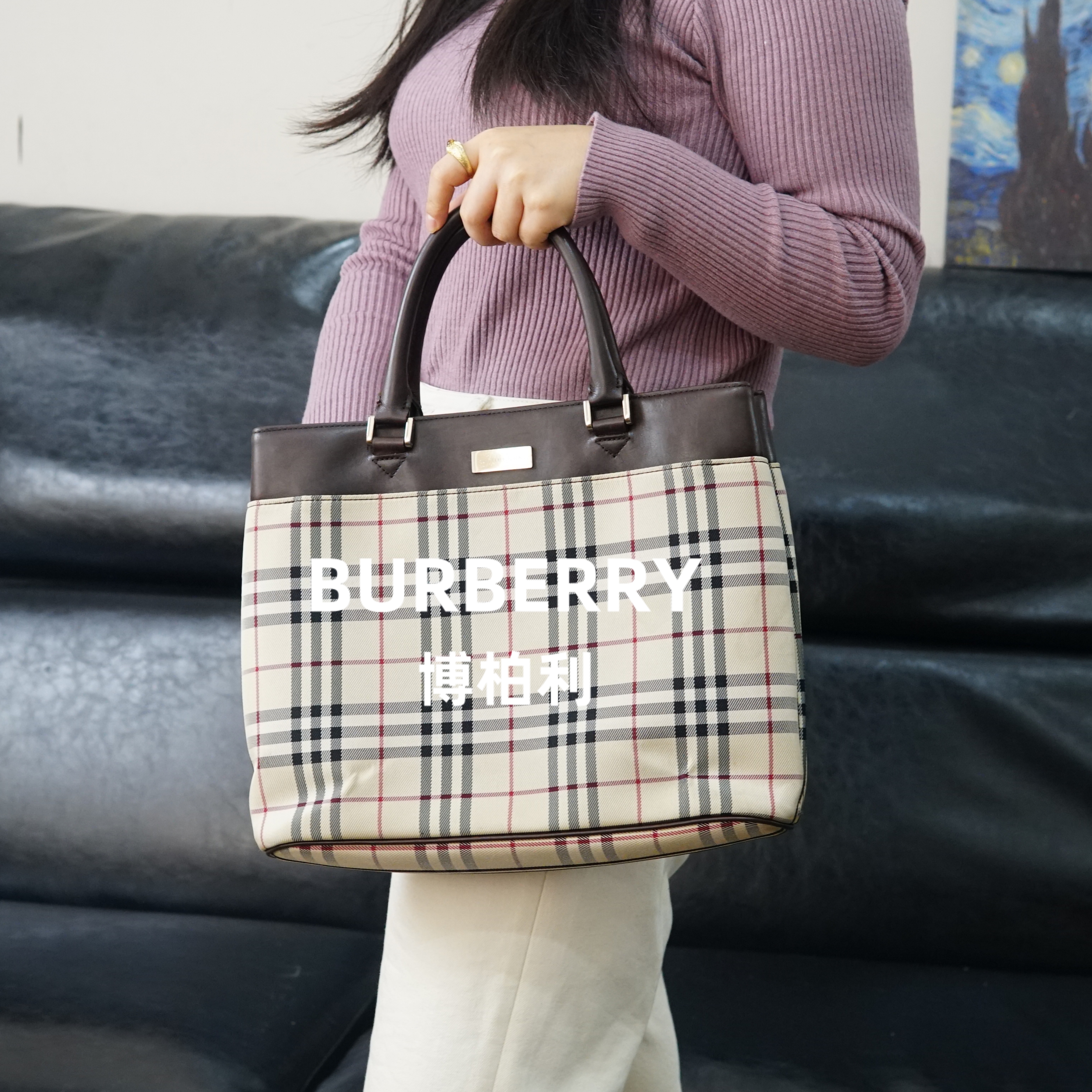 95新 BURBERRY/博柏利 格纹单肩包/JJ12116367/6367