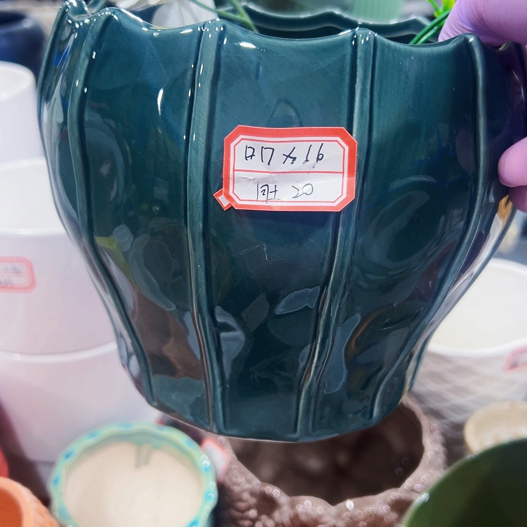 有孔外贸尾单陶瓷花盆凑单10米包邮