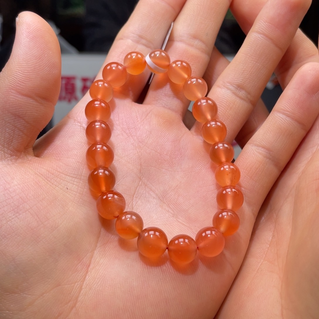南红玛瑙冰橙单圈9mm未镶嵌