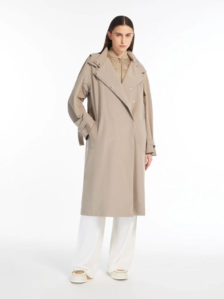 99新 MaxMara 娜娜活动  603601拆卸背心长款风衣 浅咖