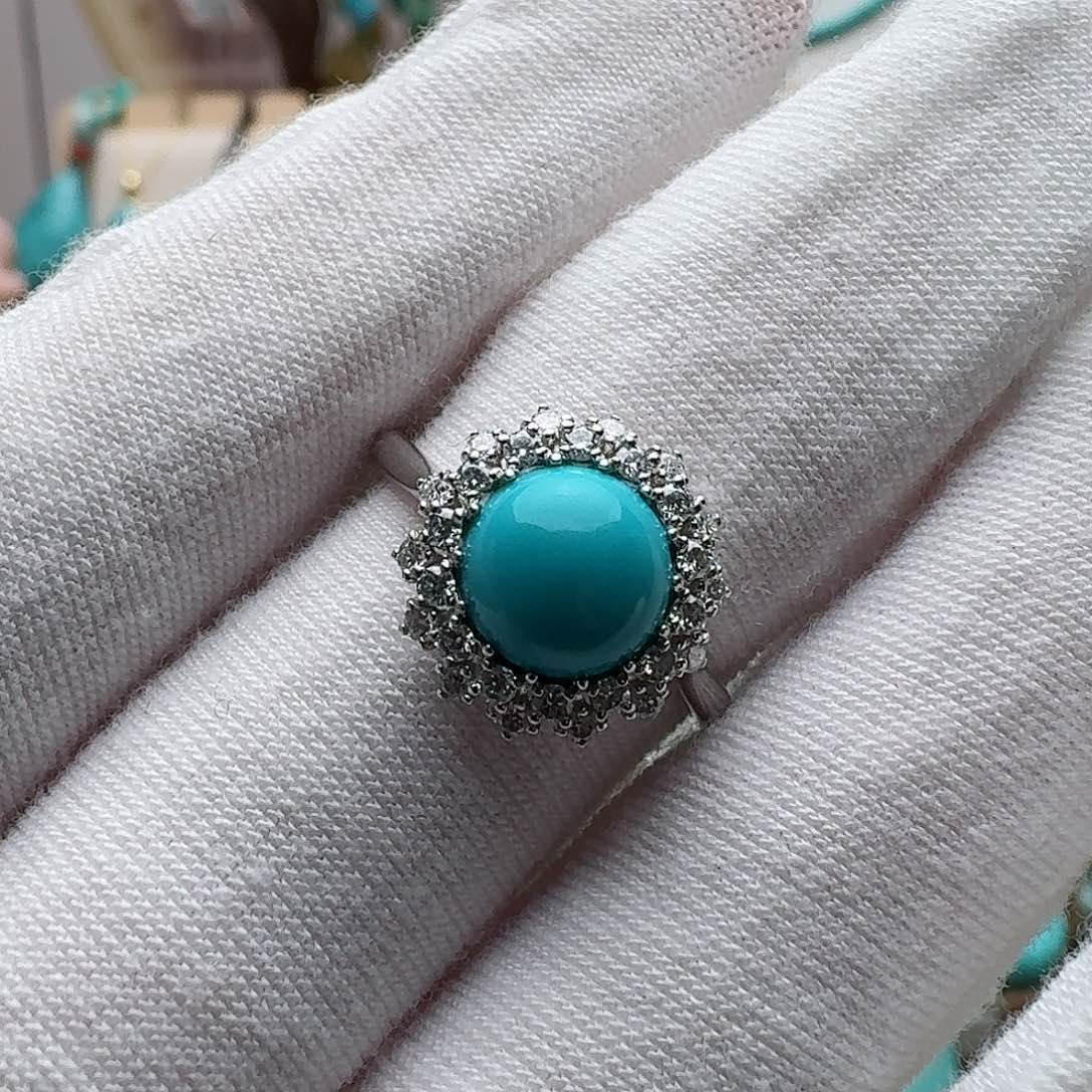 绿松石珠宝奇石银S925镶嵌