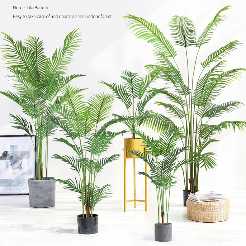 仿真散尾葵落地摆件简约软装北欧风仿真绿植大型室内仿真盆景盆栽