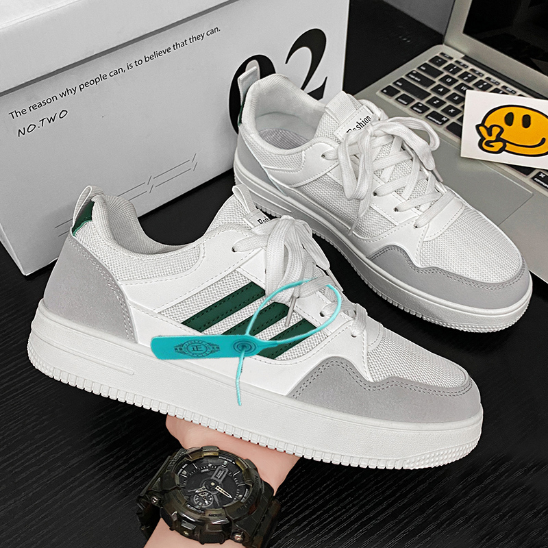 断码男鞋夏季透气网面经典休闲小白鞋男2025新款厚底增高板鞋男潮