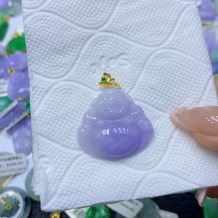 颈饰18K金镶嵌翡翠