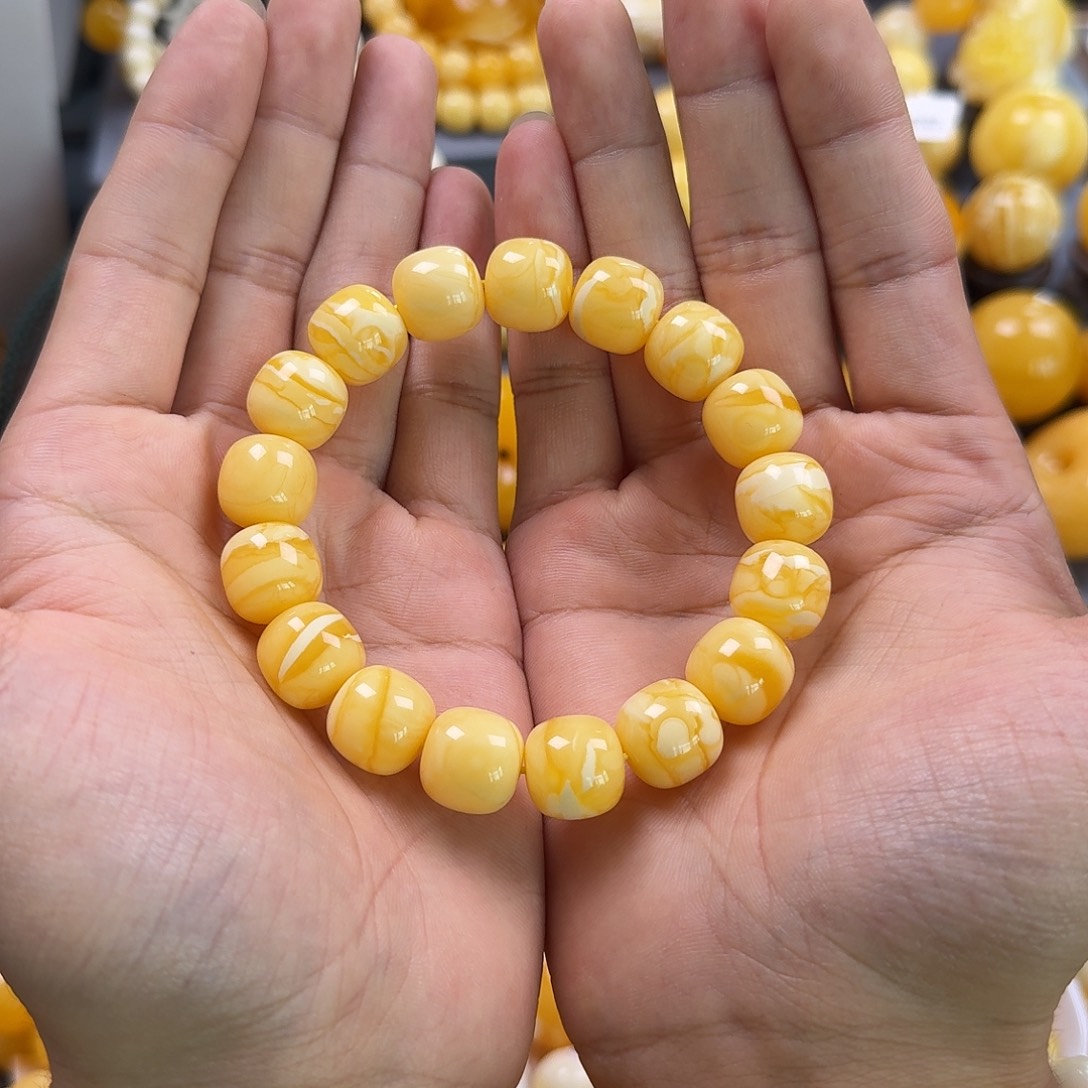 琥珀珠宝奇石未镶嵌同料老型14mm