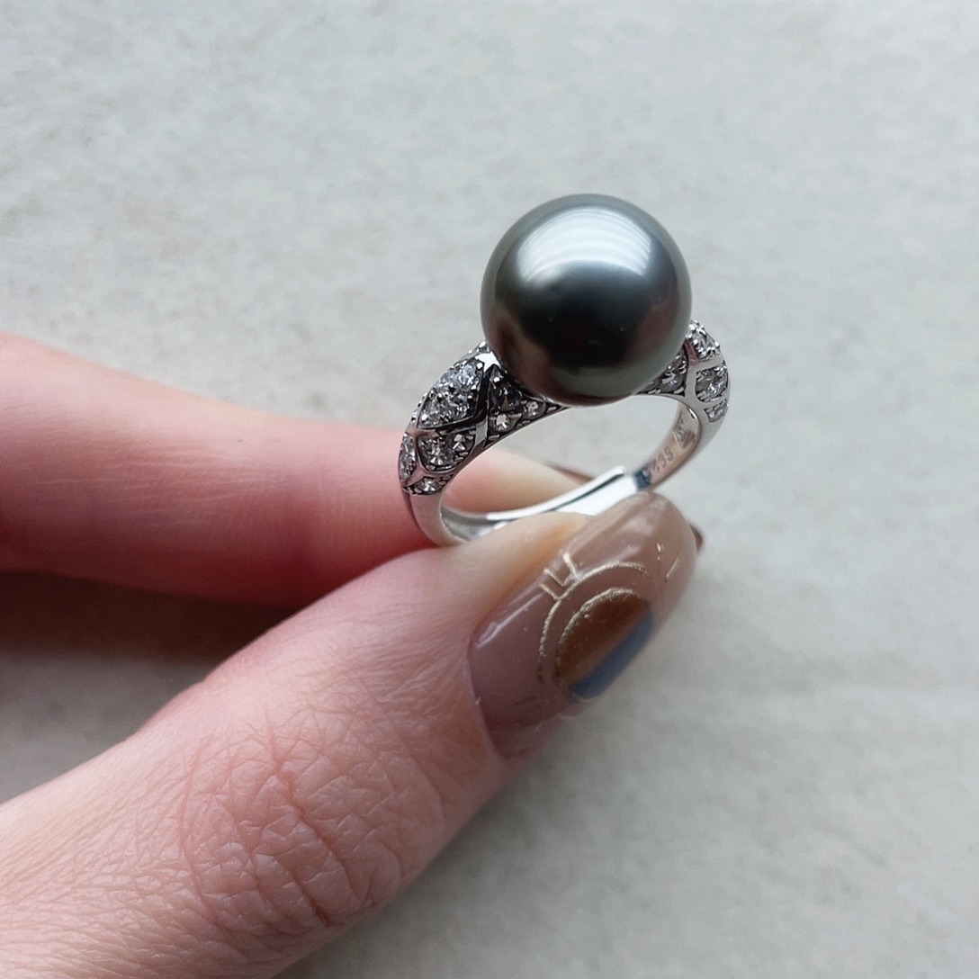银S925镶嵌海水珍珠戒指70