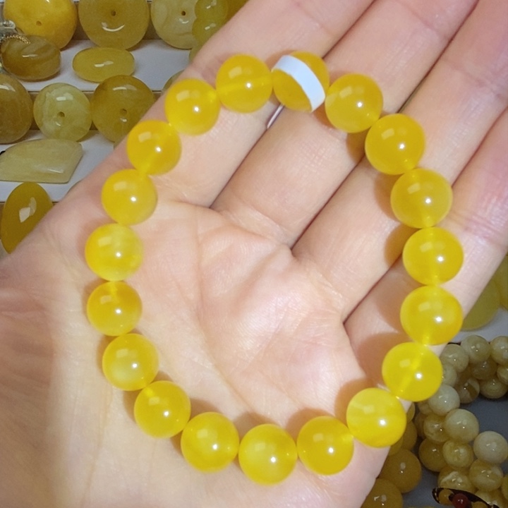 蜜蜡手链未镶嵌天然无优化琥珀蜜蜡