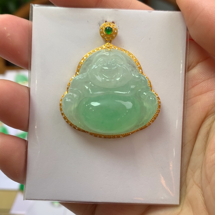 翡翠颈饰18K金镶嵌翡翠翡翠吊坠