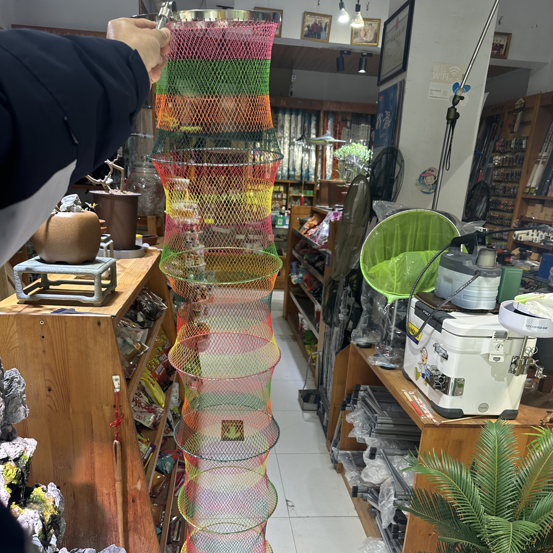 25直径1.67米高16编原色原丝pe线304不锈钢圈口纯手工编织鱼护