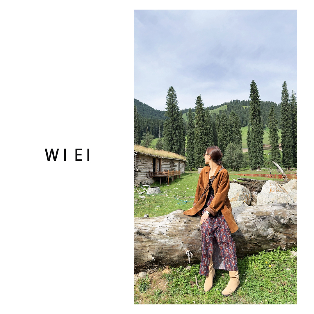 《WI EI》野蔷薇*复古印花100铜氨花纹肌理感显瘦半身裙 W25305088