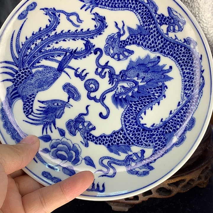 @***韵手工艺品钧瓷大盘