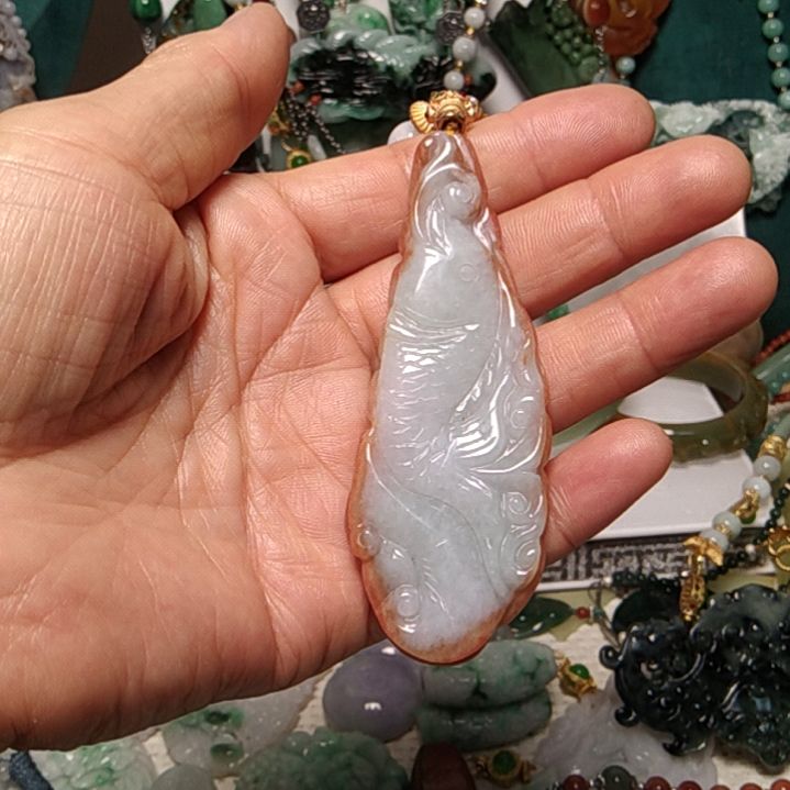 翡翠吊坠(赠链)足银镀金镶嵌