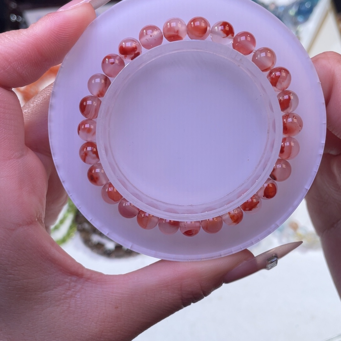 未镶嵌手链水晶冰飘锦鲤南红6mm