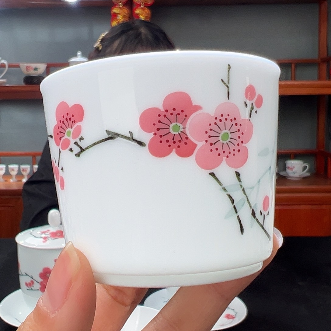 翠竹红梅书卷杯杯