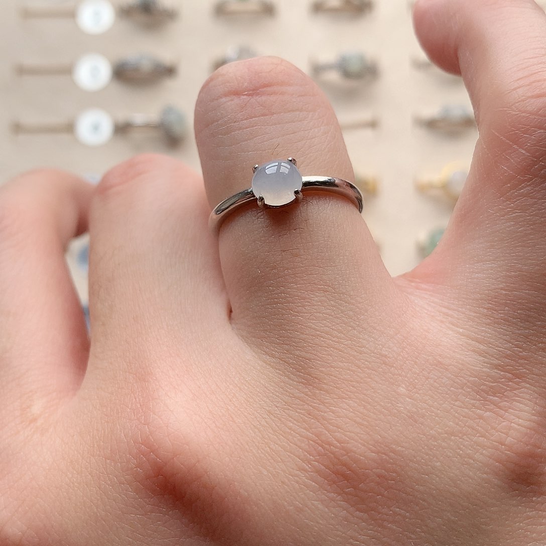 翡翠戒指银S925镶嵌0031