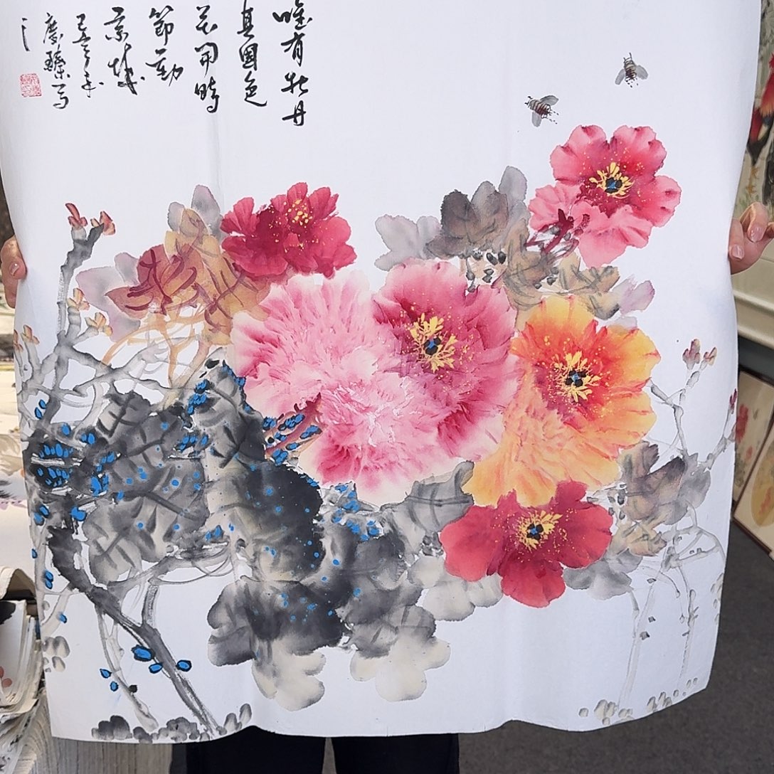 纯手绘国画作品好看斗方