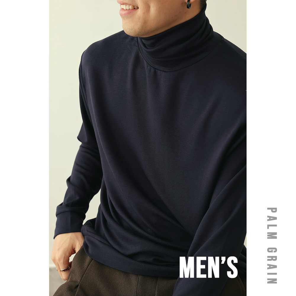 【廓境】Palm.G纯色百搭半高领 极简休闲风长袖6682