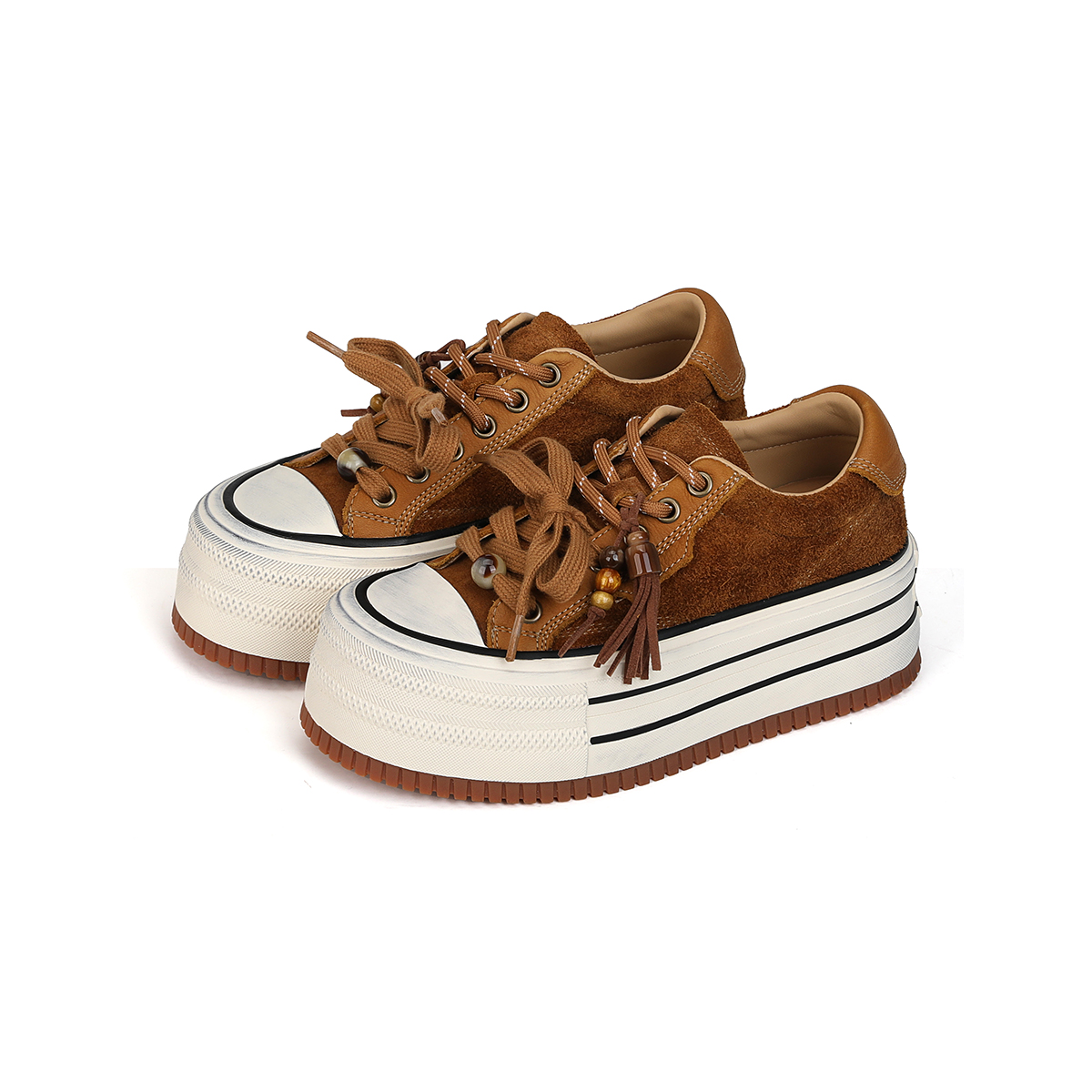  【金夫人】222-5秋季新款厚底板鞋百搭小个子增高时尚休闲鞋女