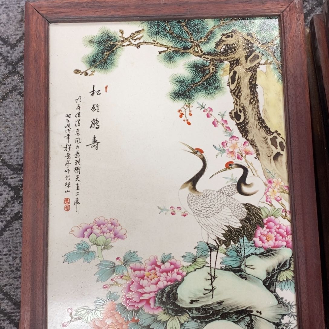 瓷片37*28 景德镇瓷板画柴窑烧制