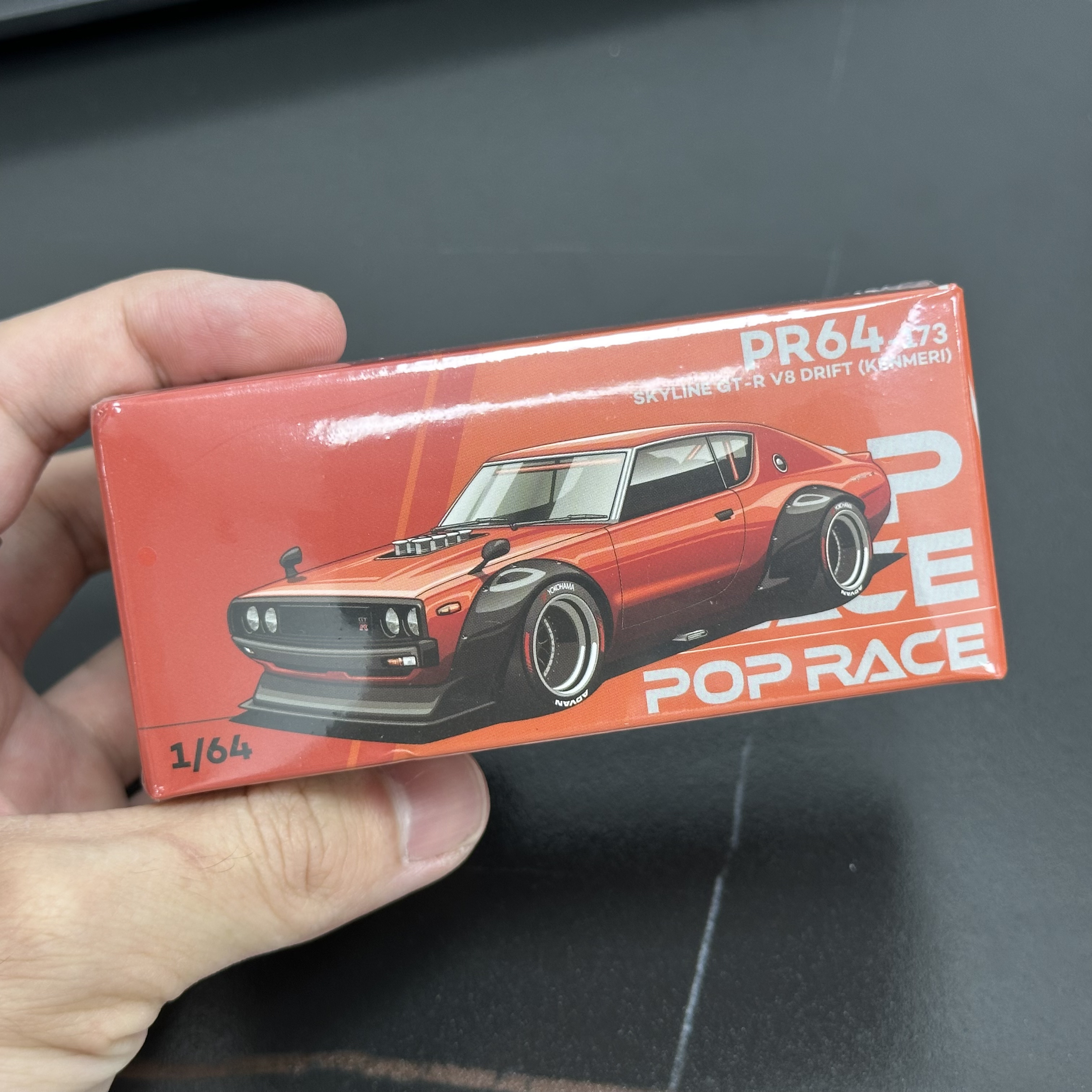 POP RACE 1:64 日产SKYLINE GT-R V8 DRIFT (KENMERI) ORANGE  