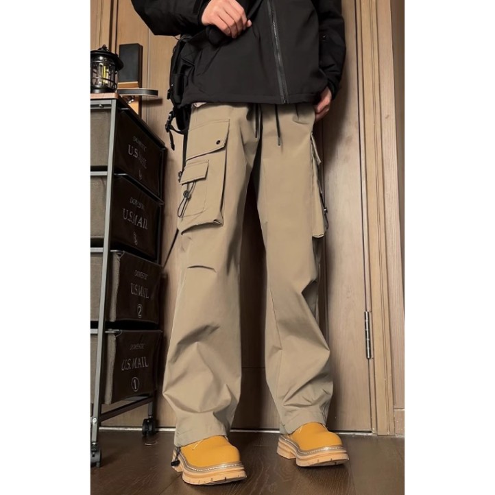 K18多口袋防水冲锋裤男新款大码潮流工装裤宽松直筒休闲裤潮