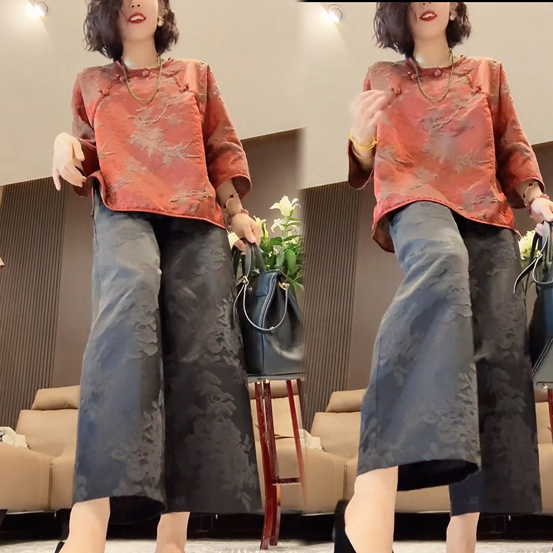 2025秋季新款时尚显瘦气质网红高档套装女高级百搭宽松大码两件套