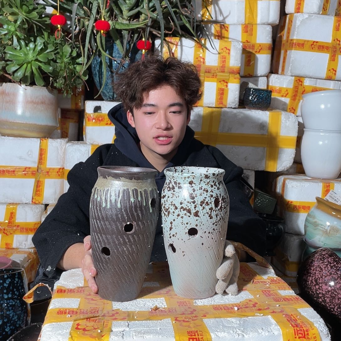 无铅玻璃宜兴紫砂花盆