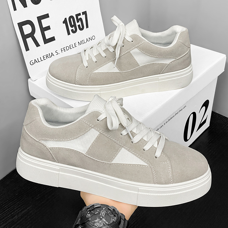 春夏新款男鞋韩版学生休闲透气网面低帮黑色百搭潮鞋