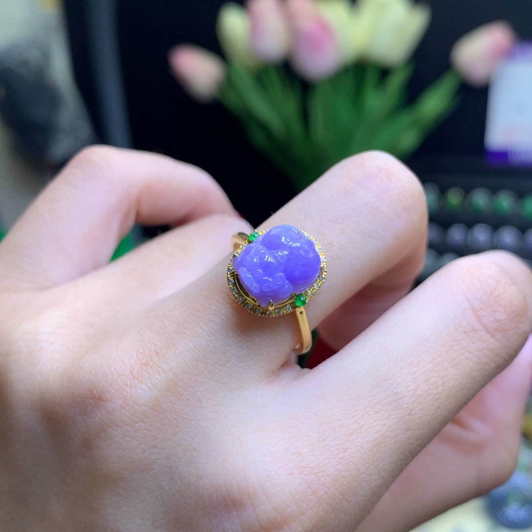 翡翠颈饰18K金镶嵌天然