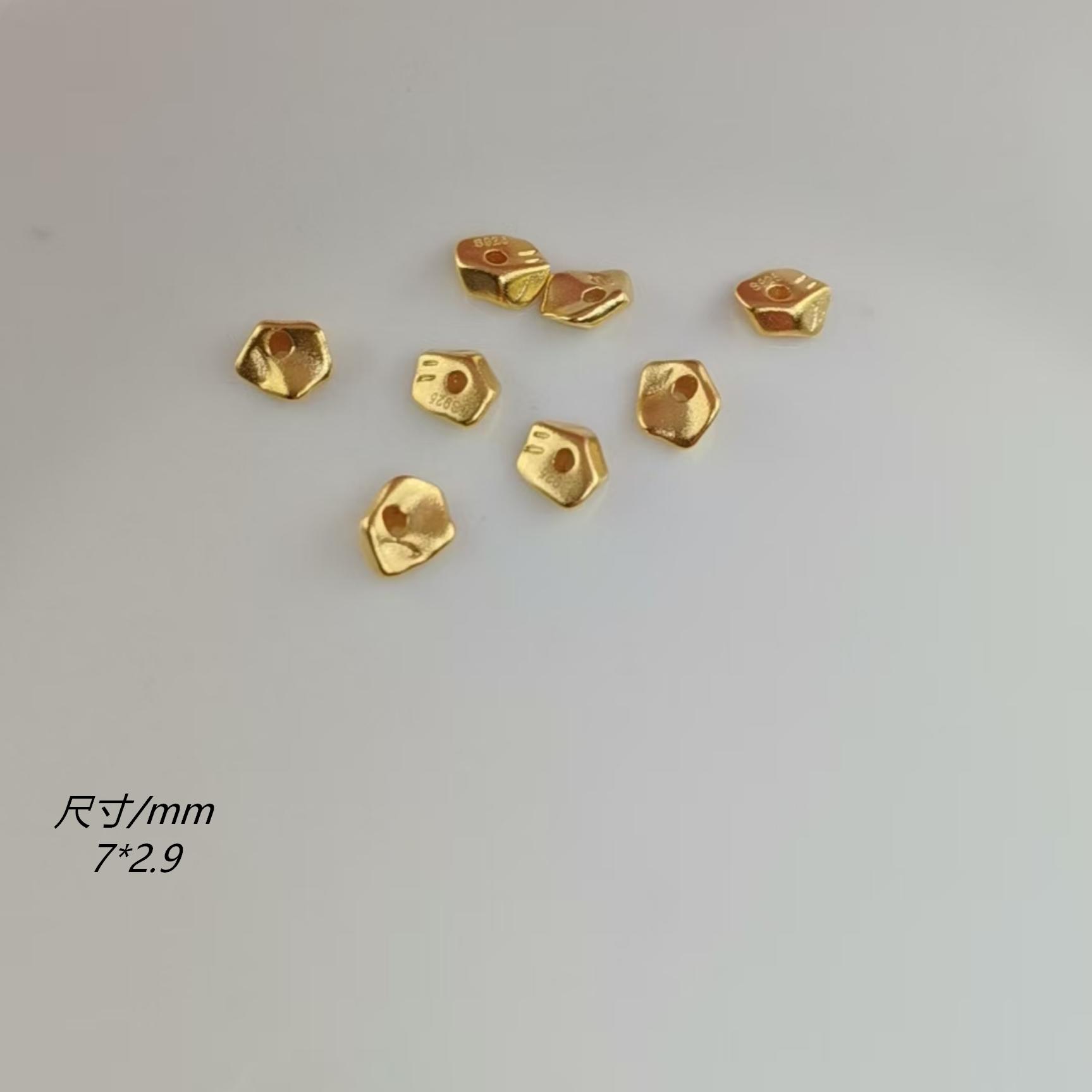 铜合金吊坠 精工DIY配件不规则碎银子手链