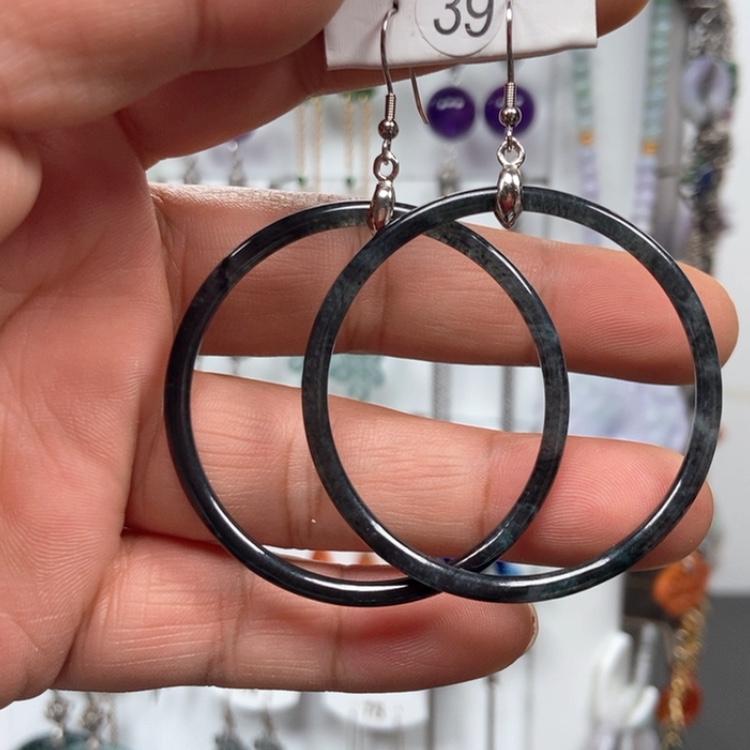 【闪购商品】翡翠耳饰银S925镶嵌耳饰