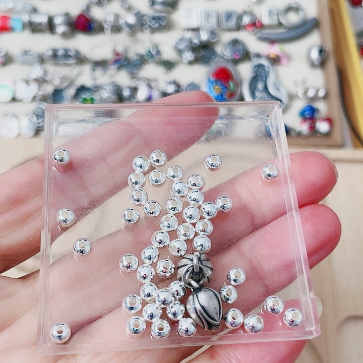 珐琅吊坠足银手串